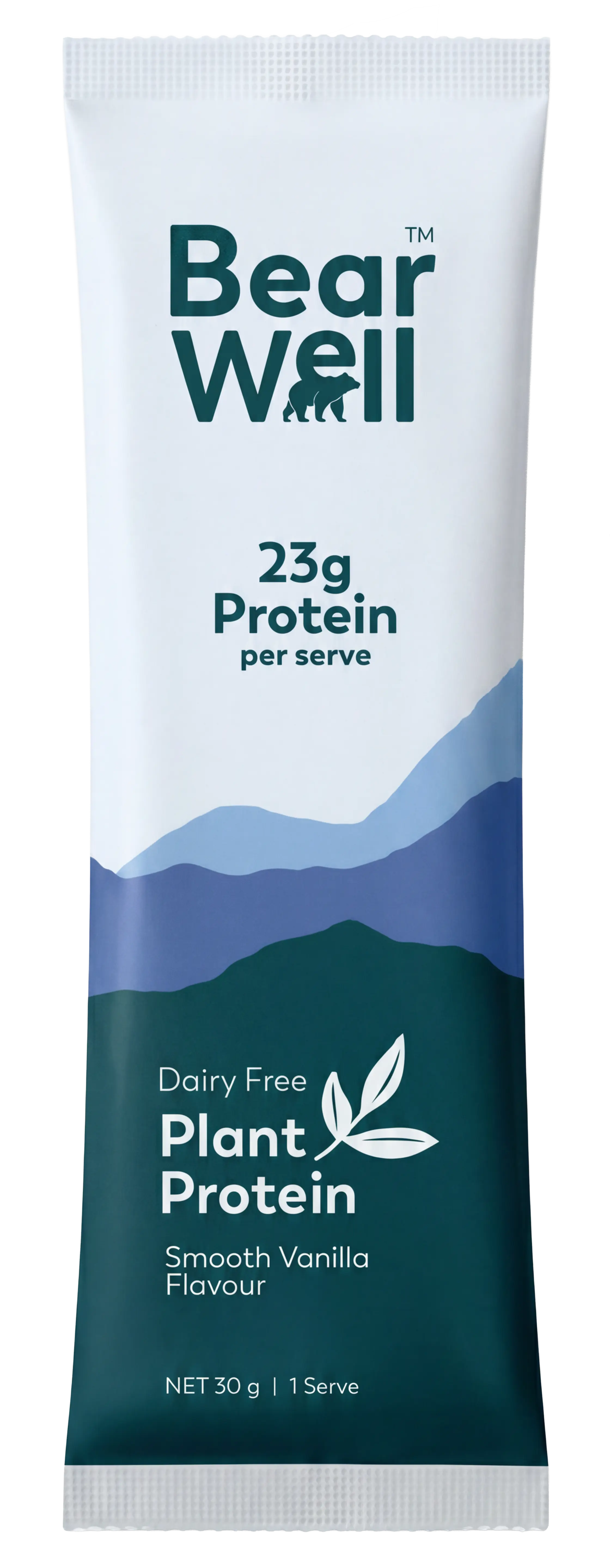 One single serve of a plant protein in Smooth Vanilla Flavour