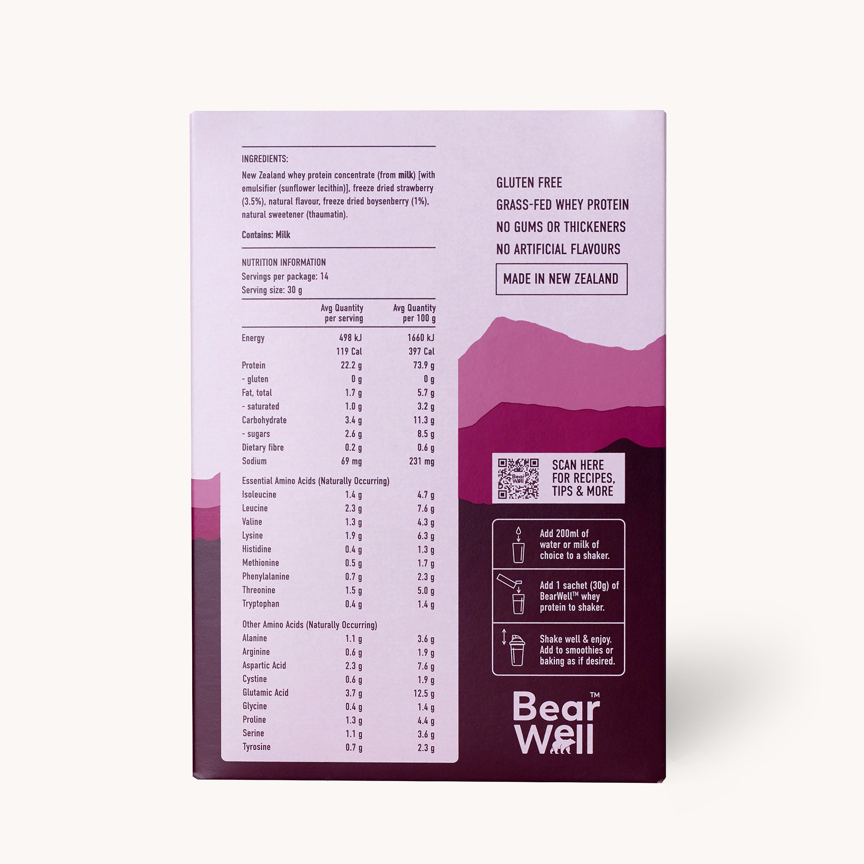 Whey Protein Concentrate - Sachet Box - Mixed Berry